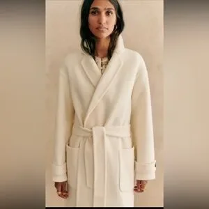 Sezane Mederick コート ウール100% Mederick Coat - Powder Pink - Wool - Sézane